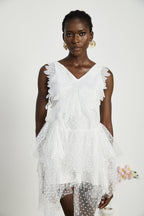 Françoise tüy mini elbise