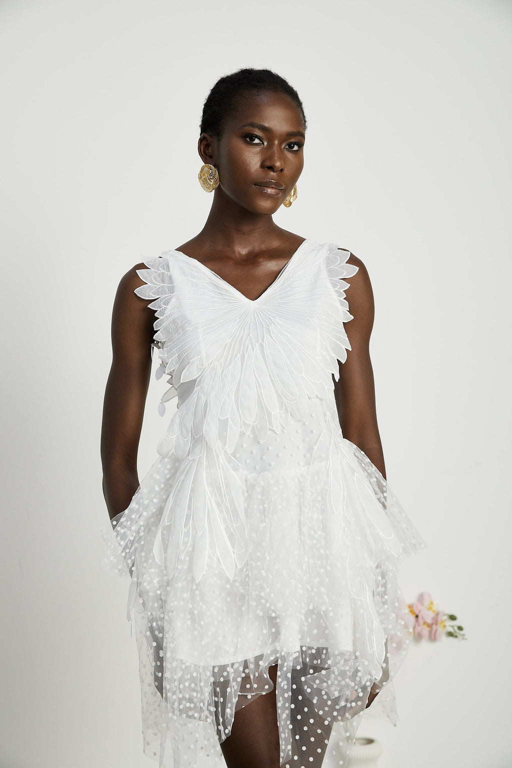 Françoise tüy mini elbise