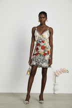 Giada çiçek mini elbise