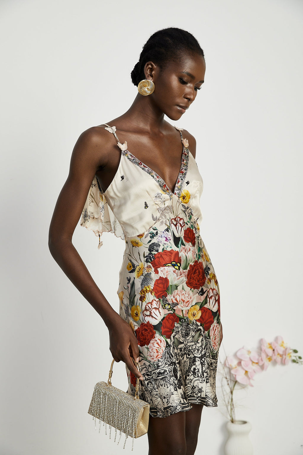 Giada çiçek mini elbise