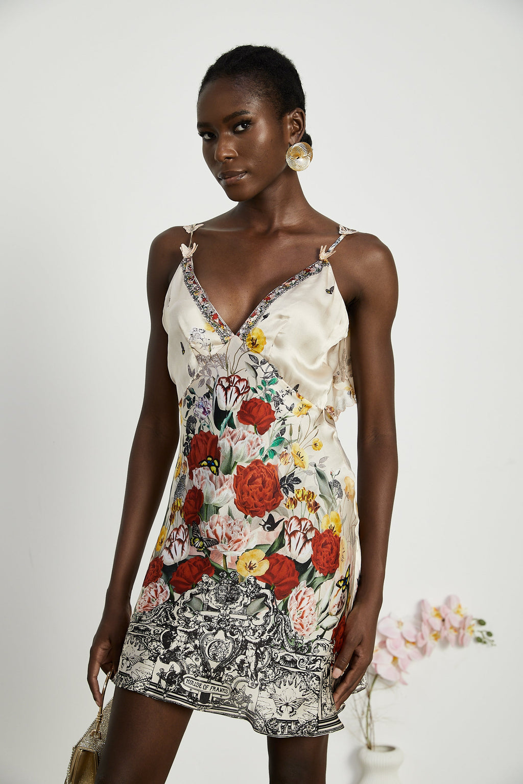 Giada çiçek mini elbise