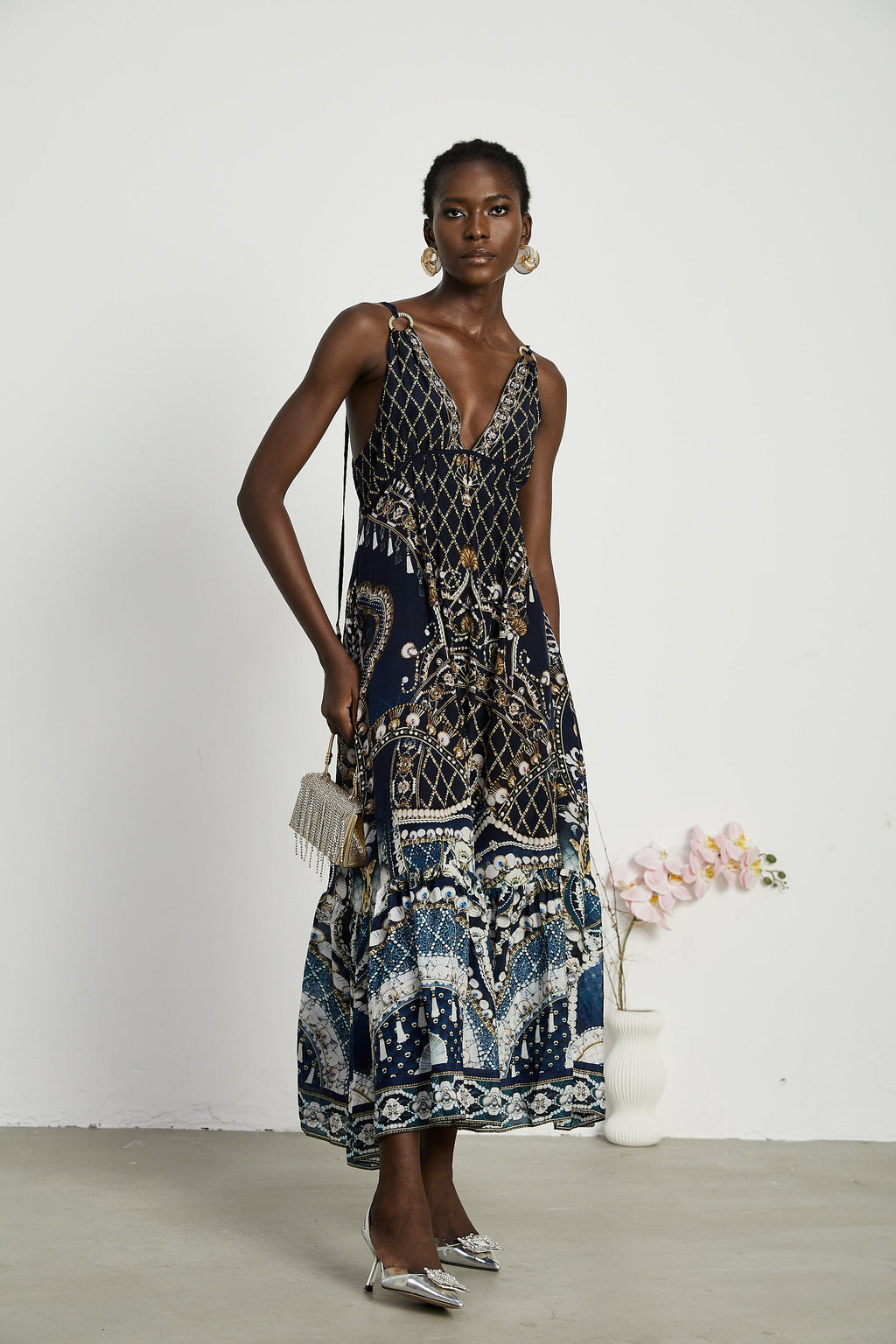 Gabriella grafik maksi elbise