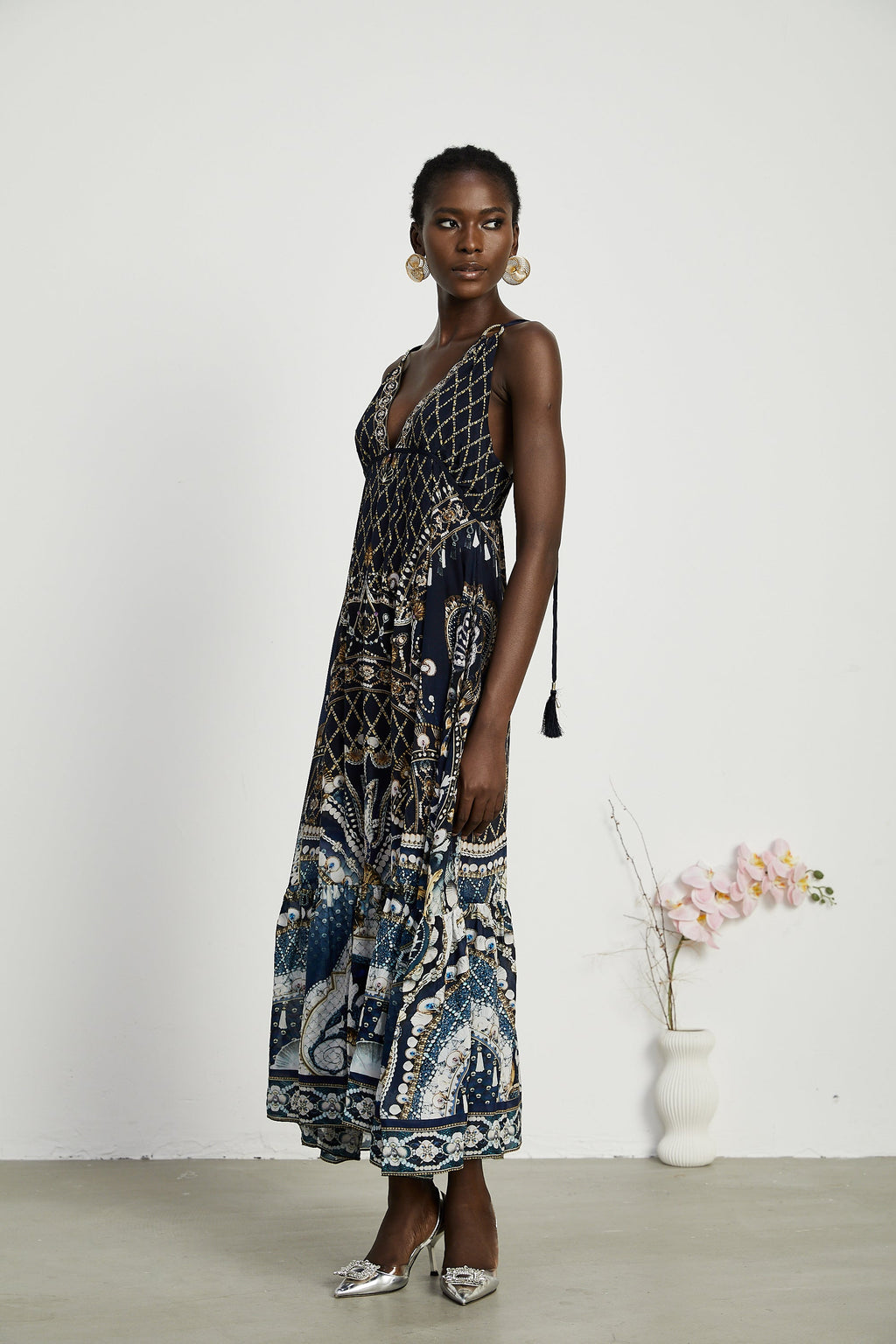 Gabriella grafik maksi elbise