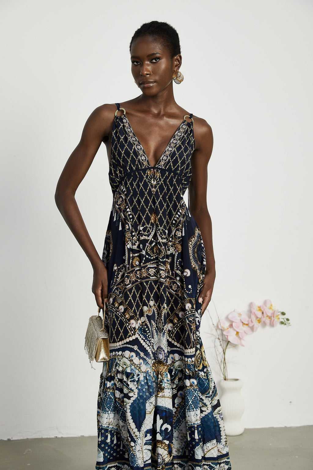 Gabriella grafik maksi elbise