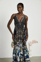 Gabriella grafik maksi elbise