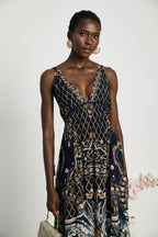 Gabriella grafik maksi elbise