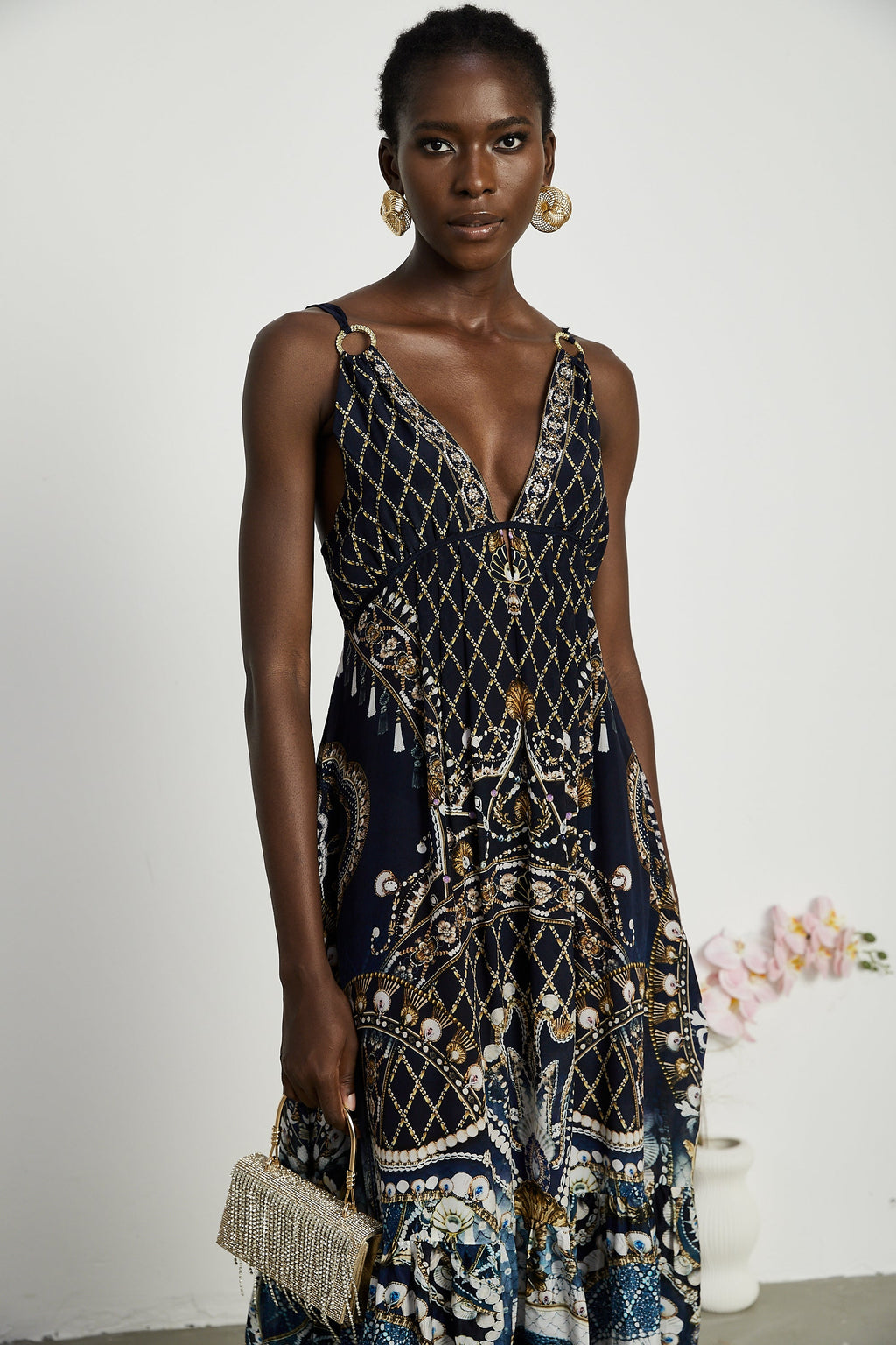 Gabriella grafik maksi elbise