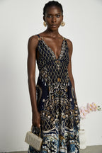 Gabriella grafik maksi elbise