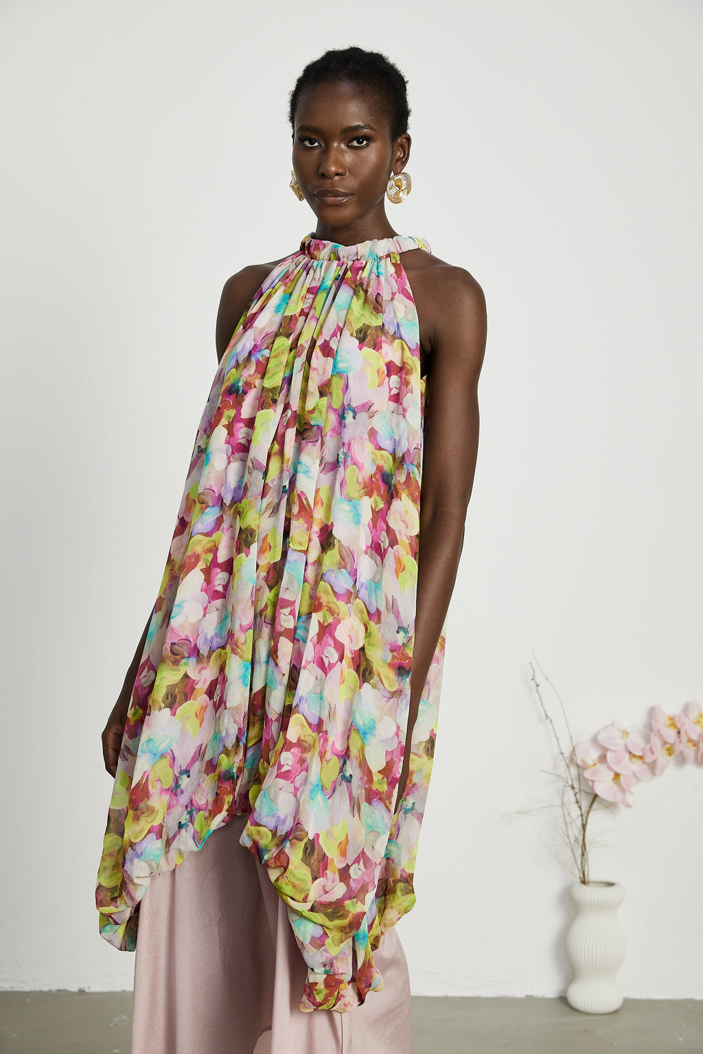 Giada çiçek midi elbise