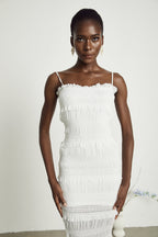 Gaëlle pile midi elbise