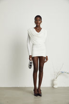 Ysabella pile mini elbise