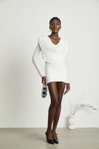 Ysabella pile mini elbise