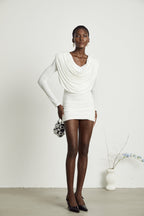 Ysabella pile mini elbise