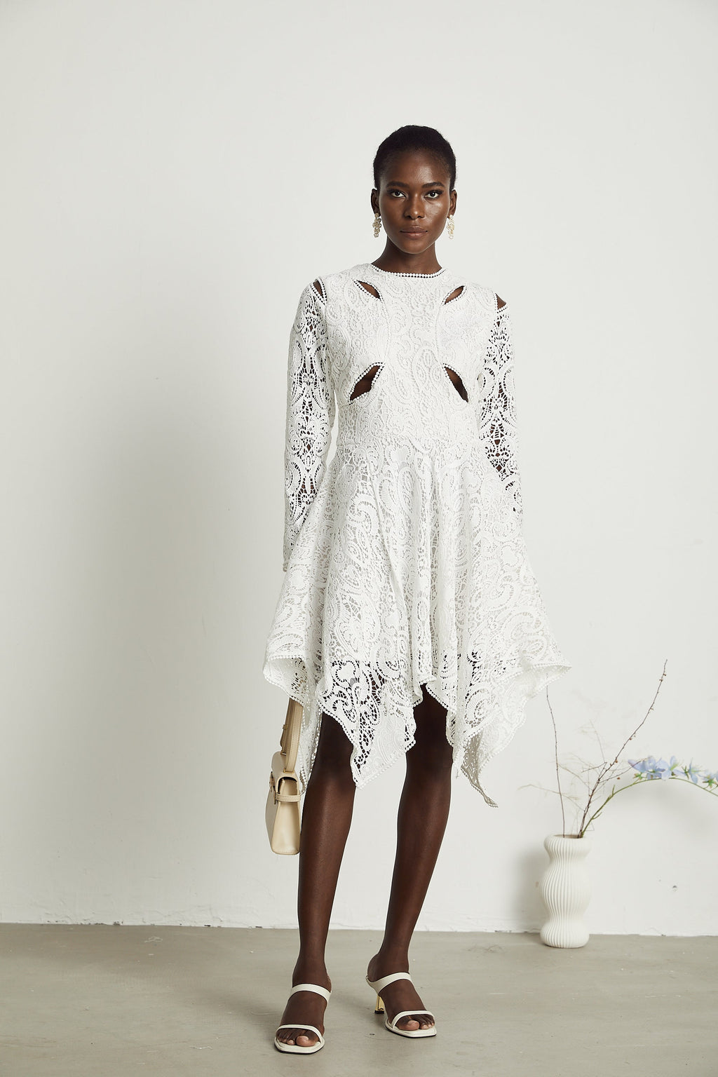 Sophie dekolteli midi elbise