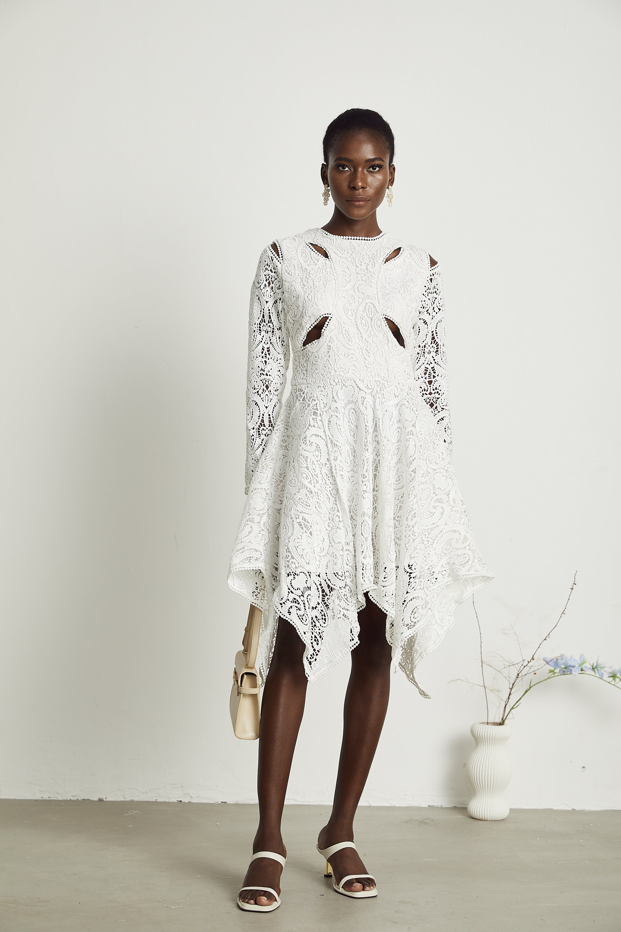 Sophie dekolteli midi elbise