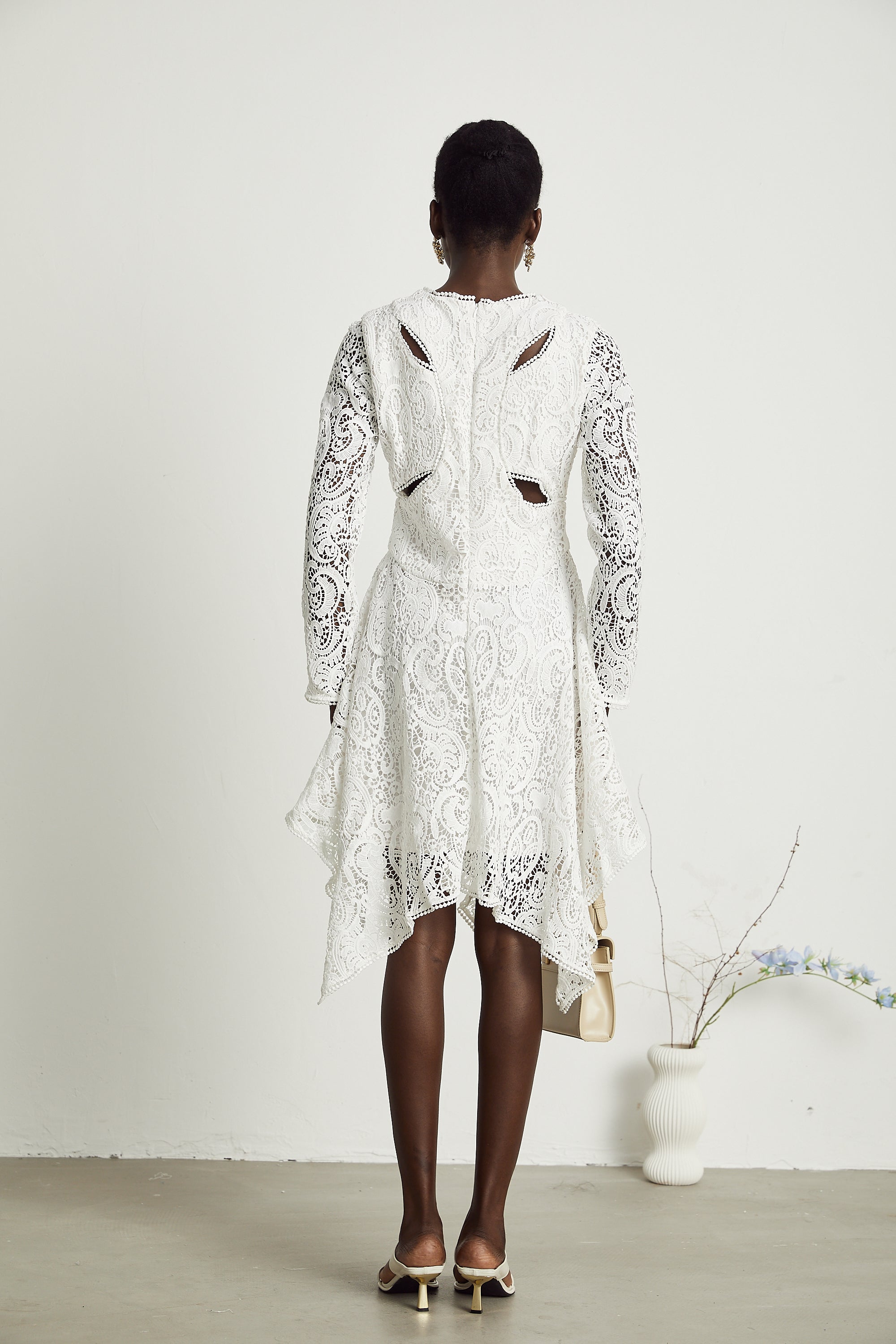 Sophie dekolteli midi elbise