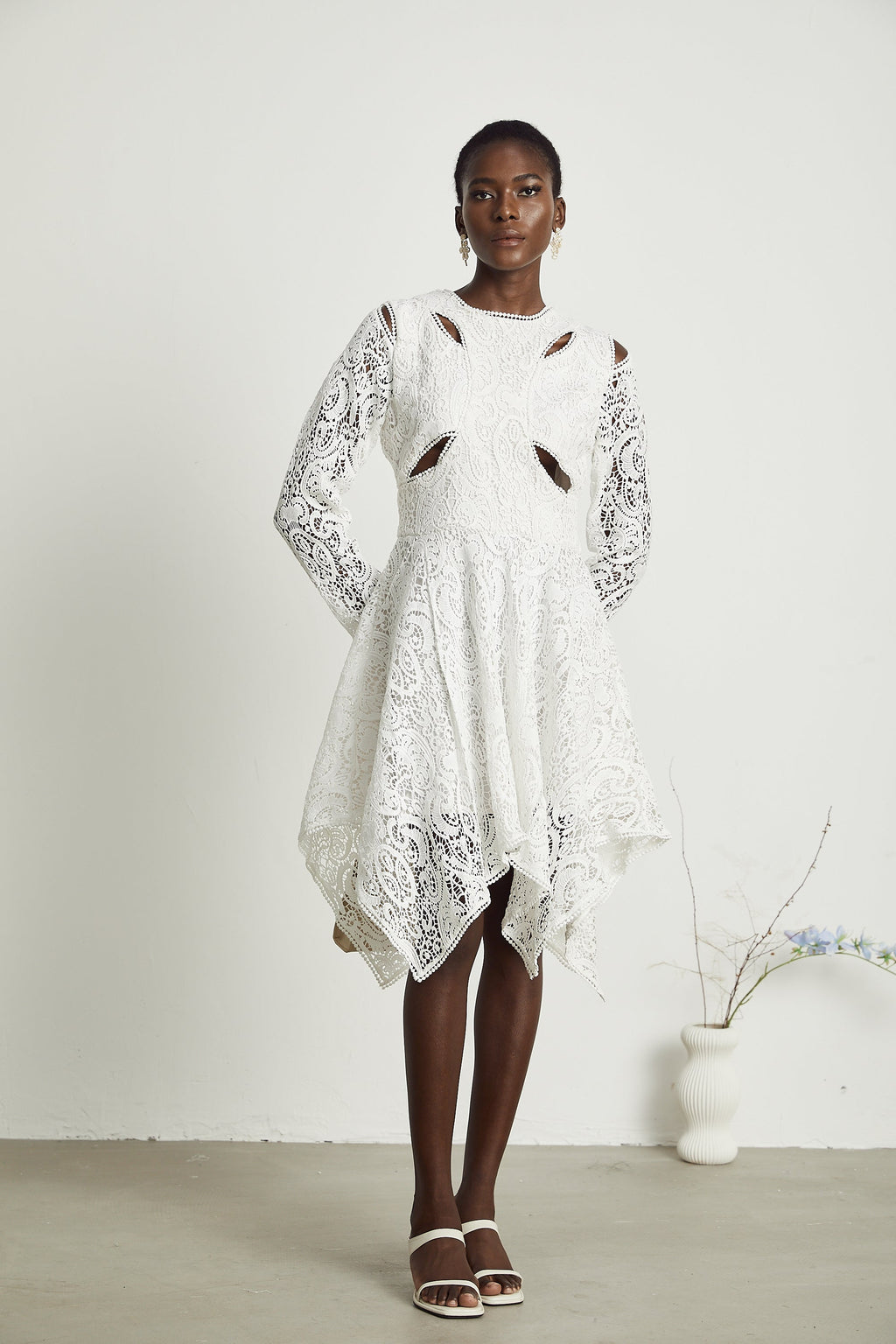 Sophie dekolteli midi elbise