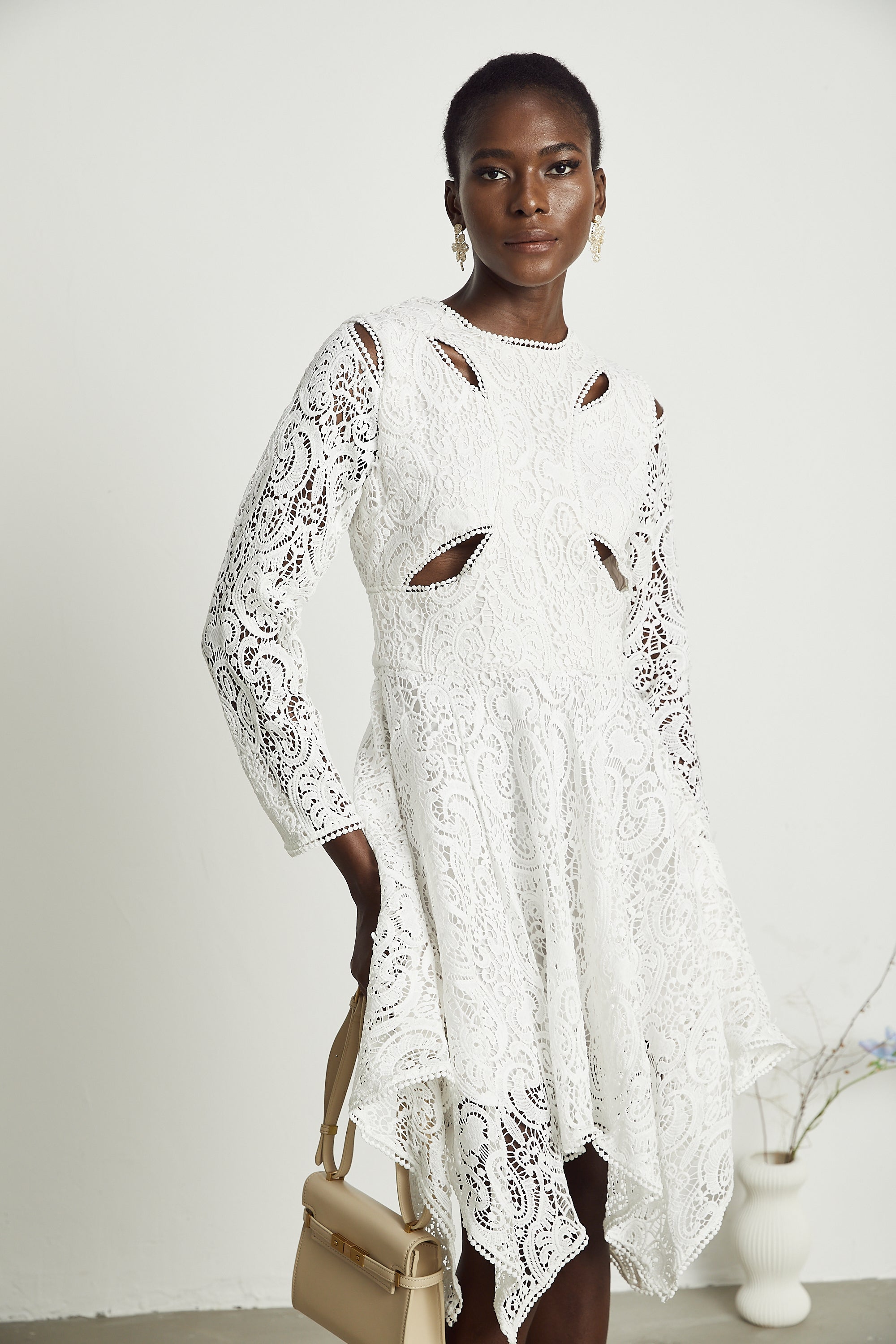 Sophie dekolteli midi elbise