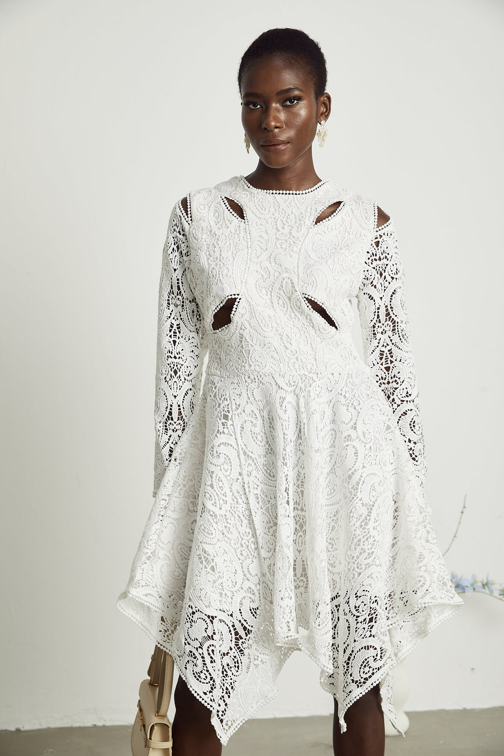 Sophie dekolteli midi elbise