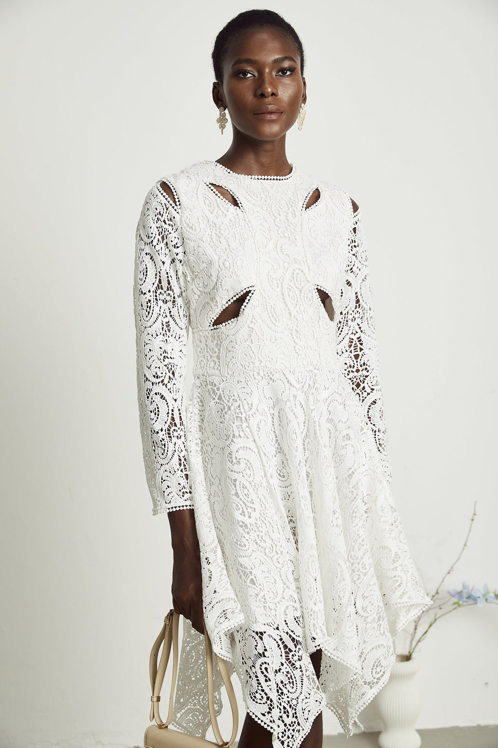 Sophie dekolteli midi elbise