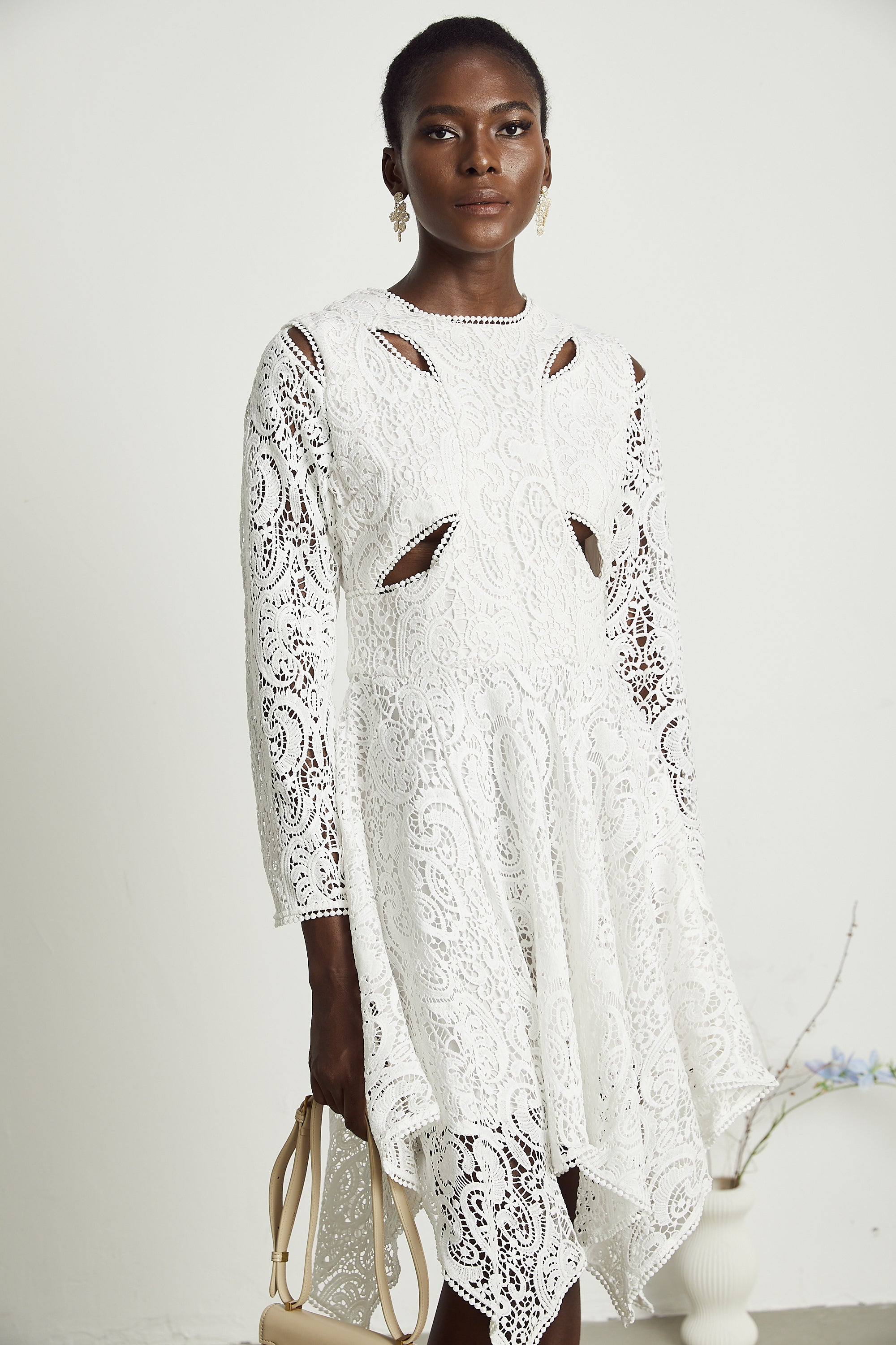 Sophie dekolteli midi elbise