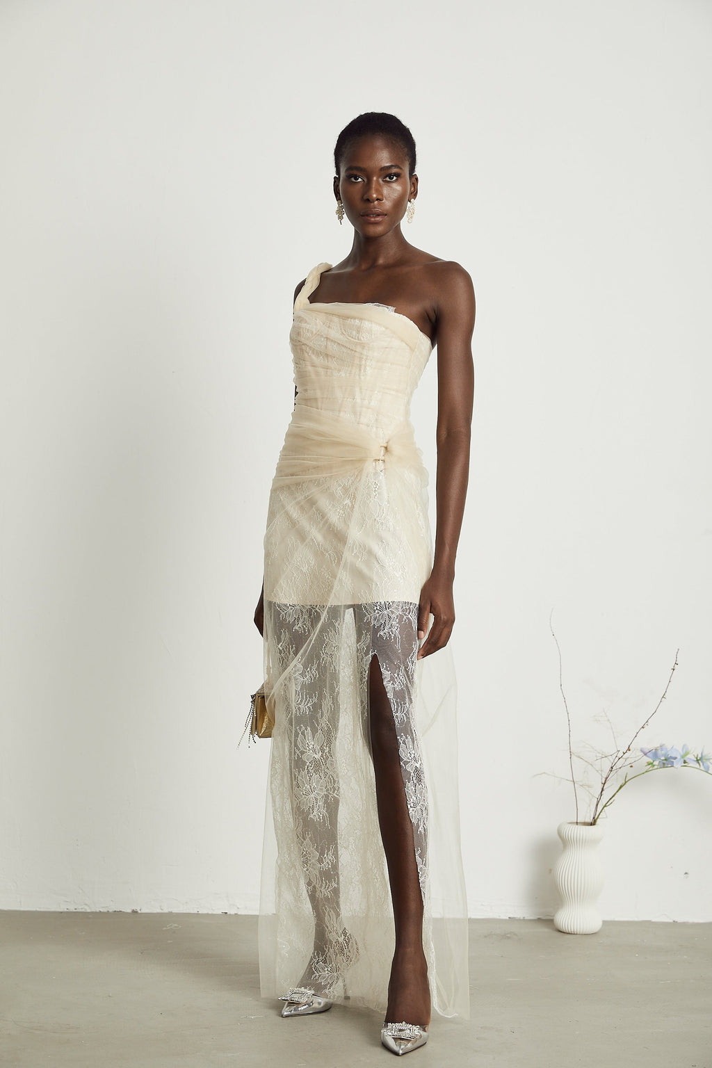 Juno file midi elbise