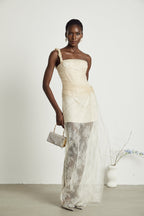 Juno file midi elbise