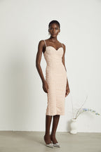 Priscille kristal midi elbise