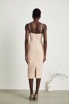 Priscille kristal midi elbise