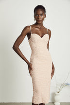 Priscille kristal midi elbise