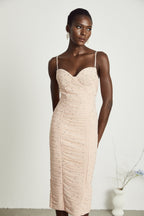 Priscille kristal midi elbise