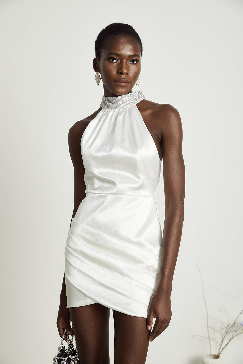 Tahiti asimetrik mini elbise