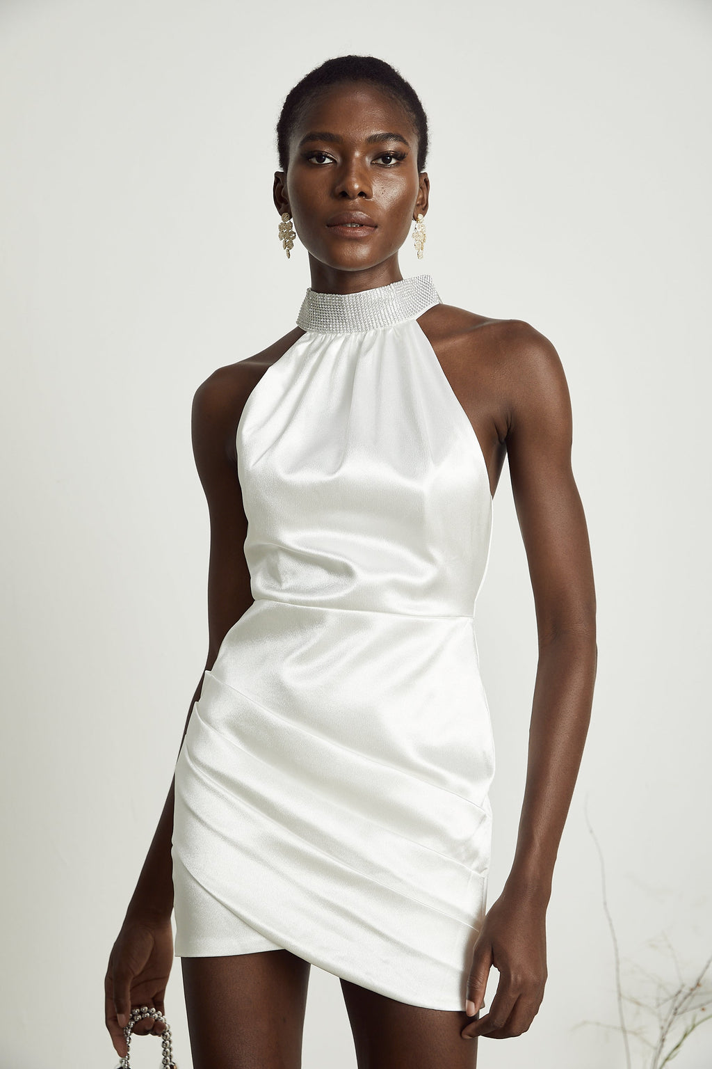 Tahiti asimetrik mini elbise