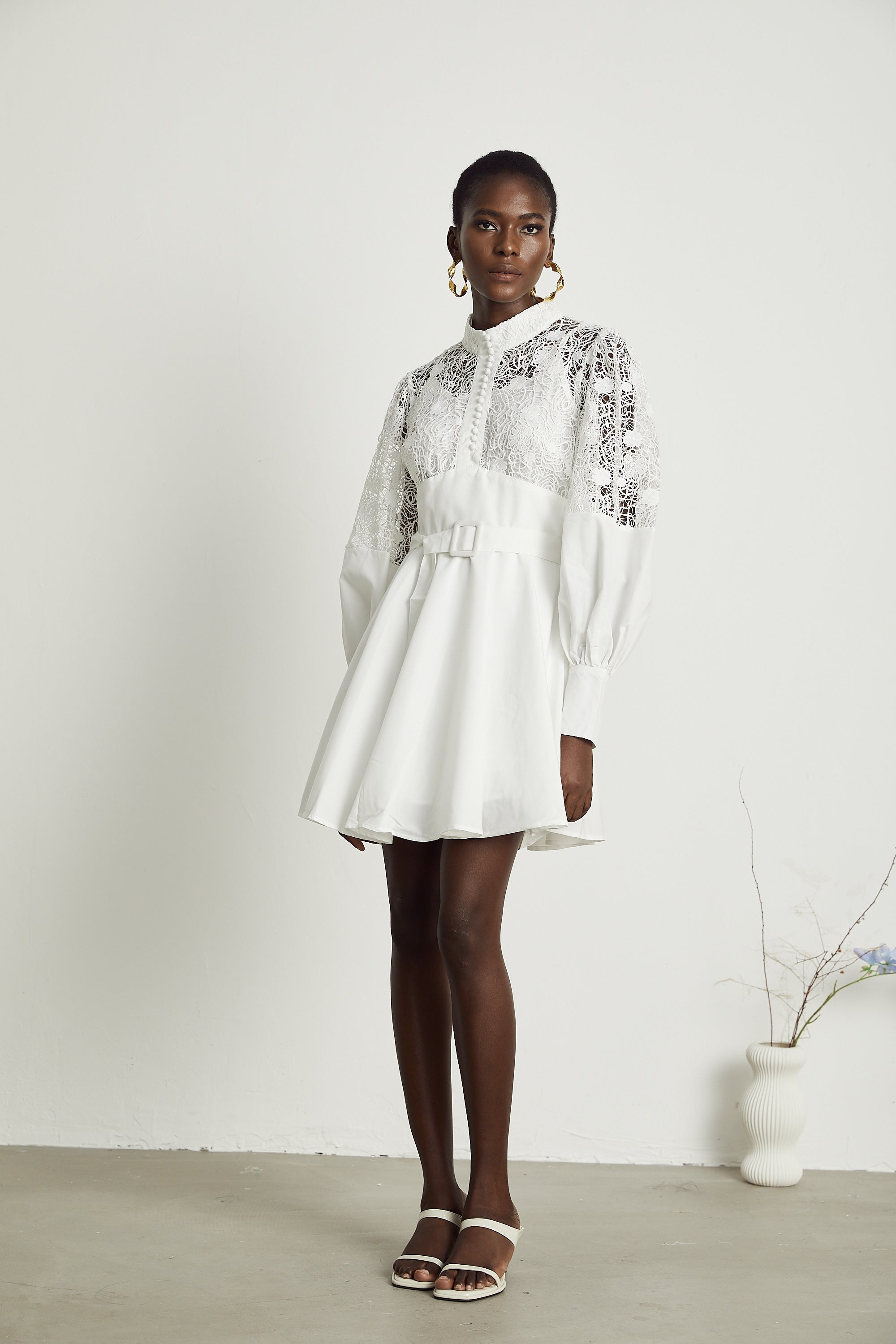 Ela kuşak mini elbise