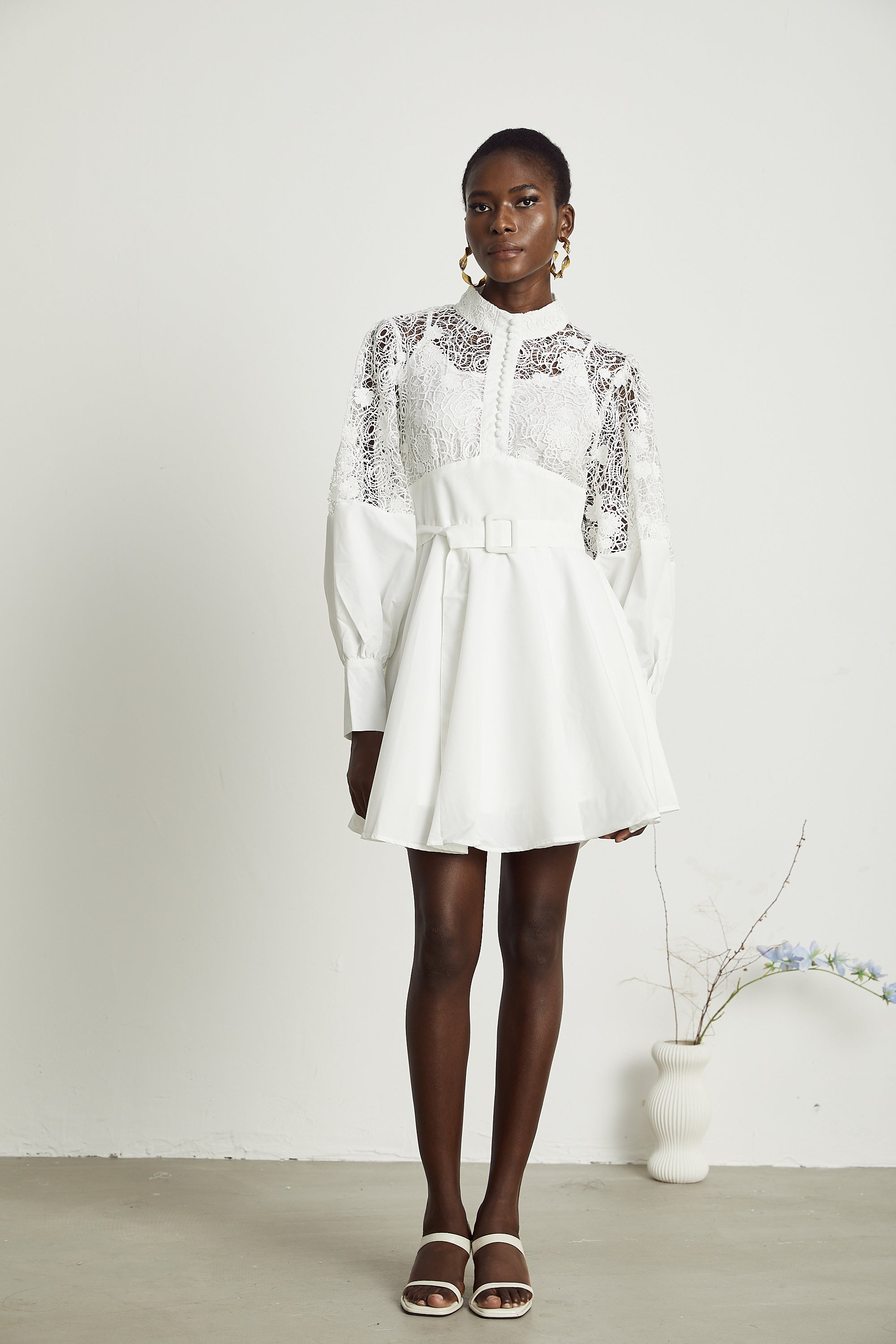 Ela kuşak mini elbise