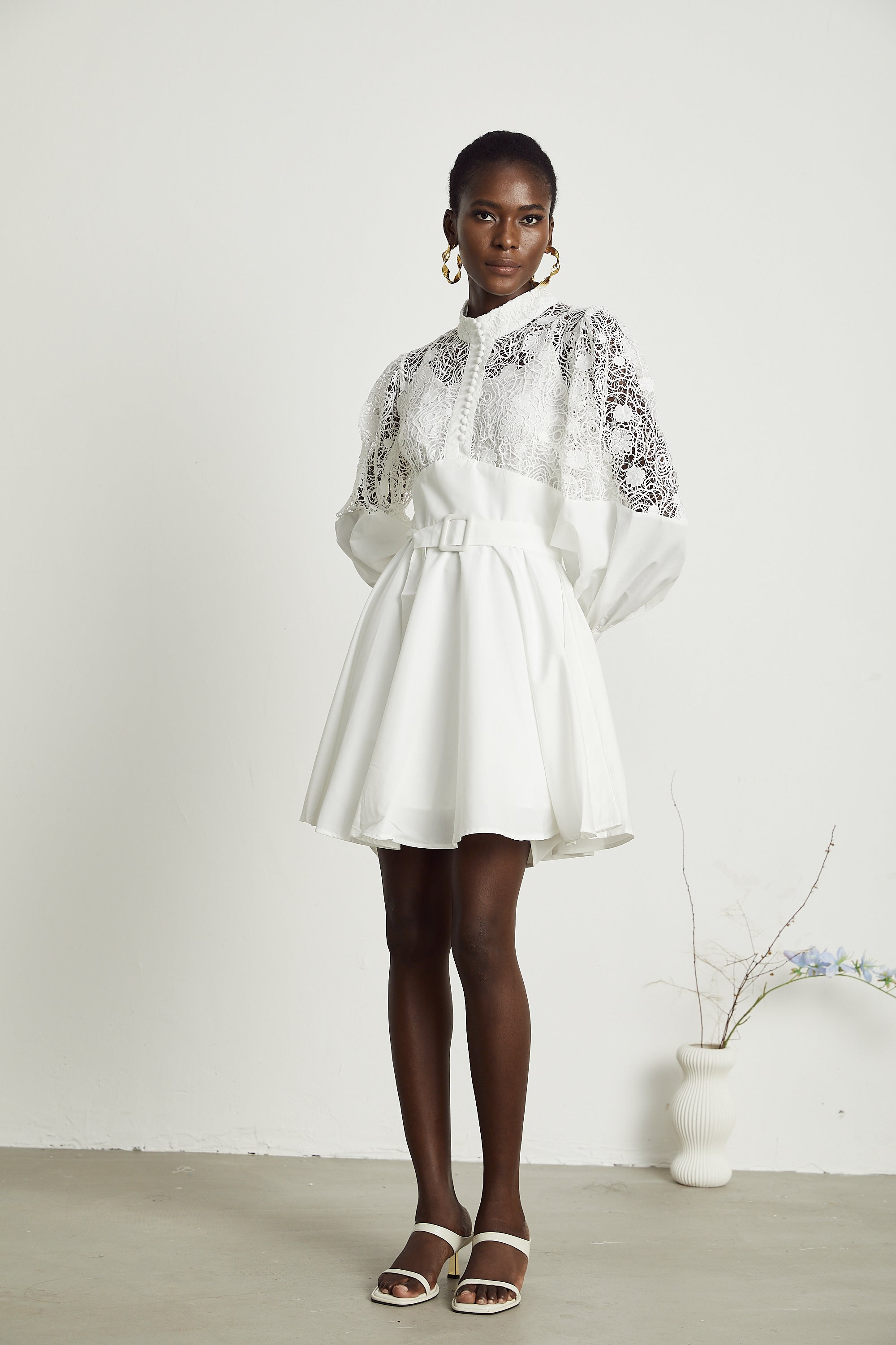 Ela kuşak mini elbise