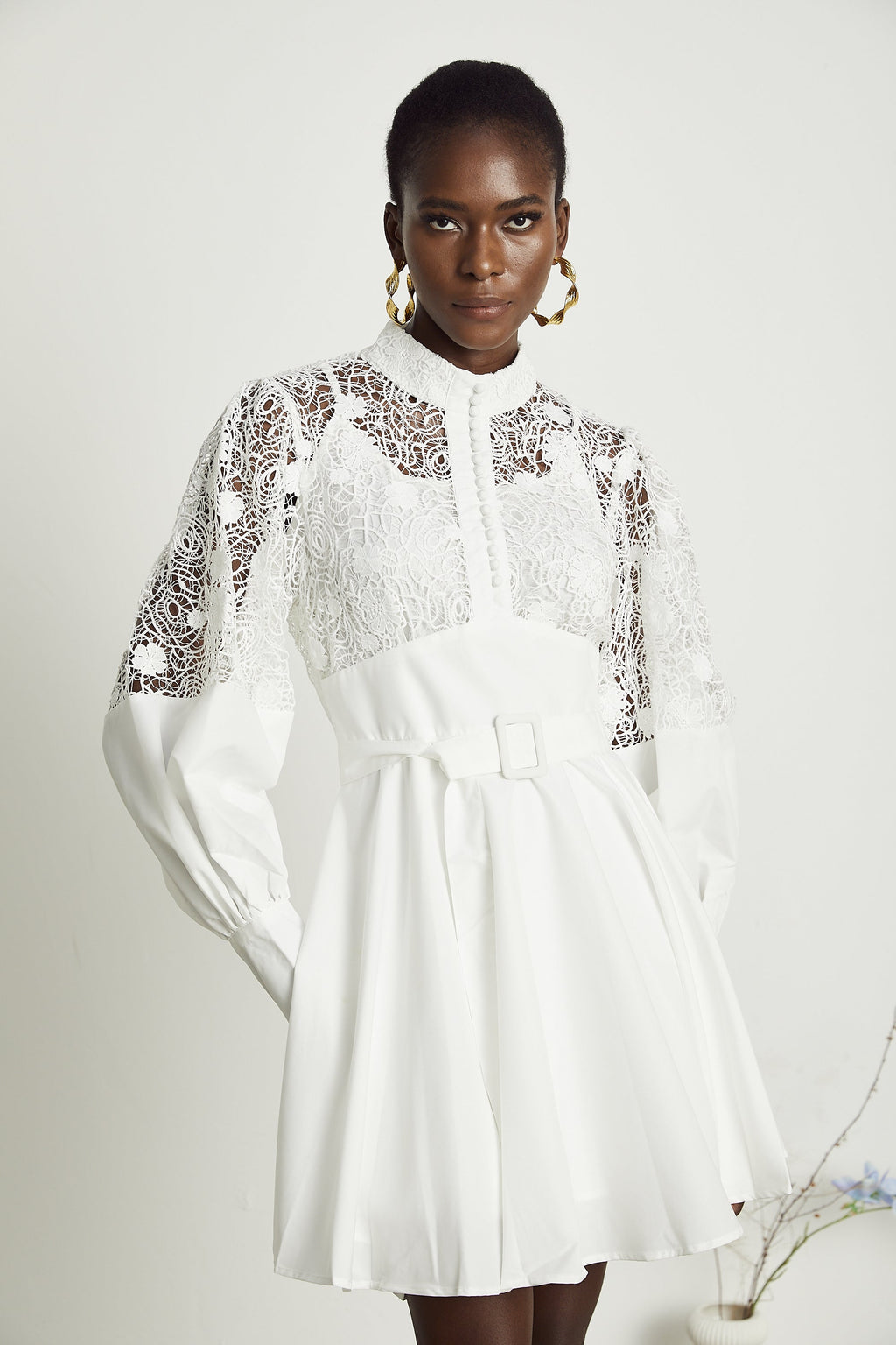 Ela kuşak mini elbise