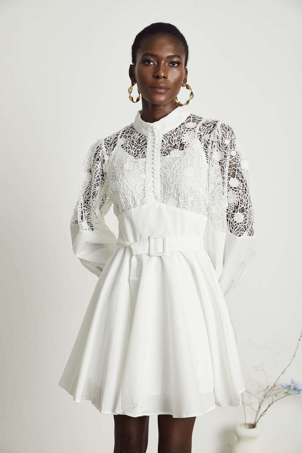 Ela kuşak mini elbise