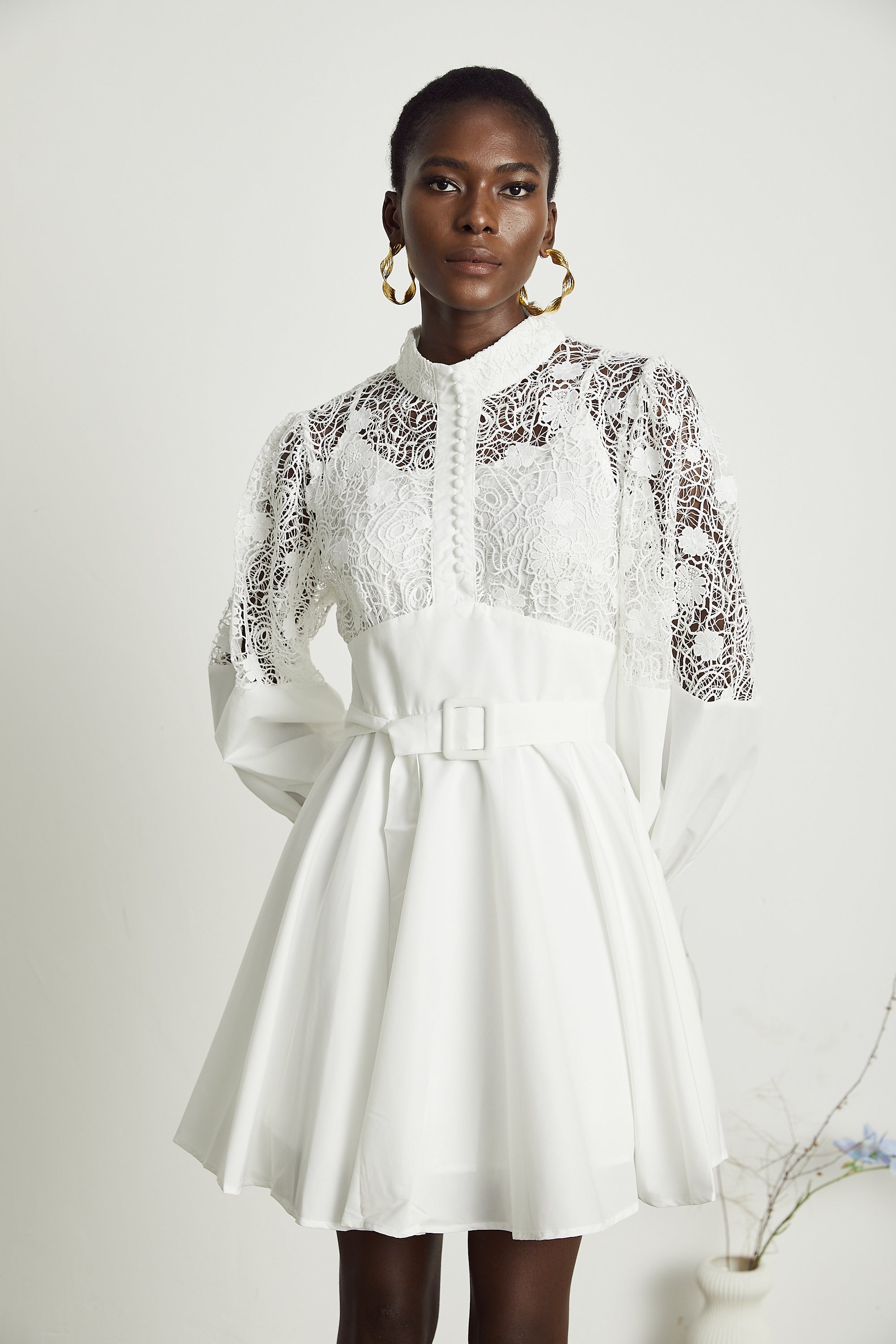 Ela kuşak mini elbise