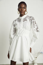 Ela kuşak mini elbise