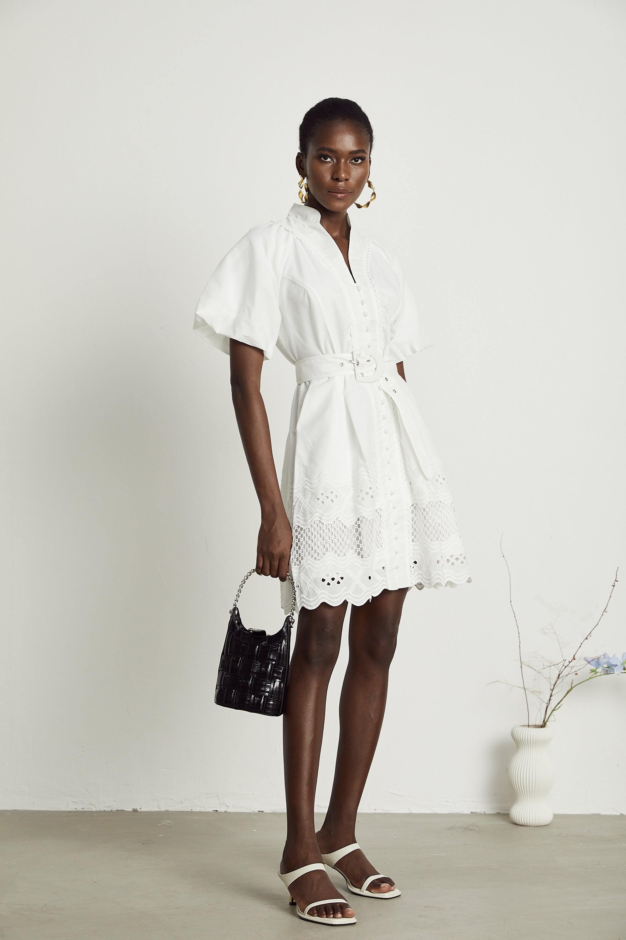 Raphaëlle dantelli mini elbise