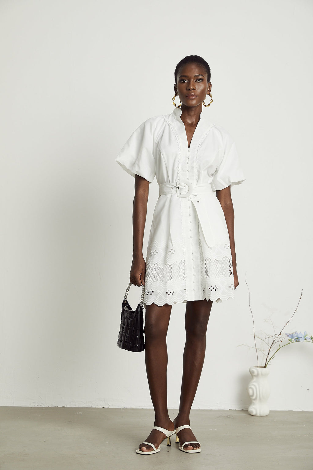 Raphaëlle dantelli mini elbise