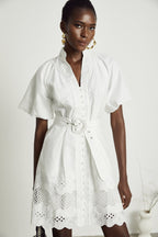 Raphaëlle dantelli mini elbise