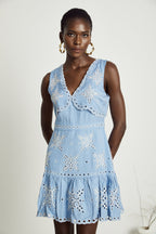 Holly broderie mini elbise