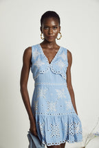 Holly broderie mini elbise