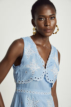 Holly broderie mini elbise