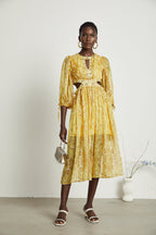 Nadine desen midi elbise