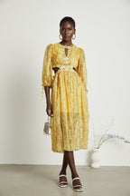 Nadine desen midi elbise