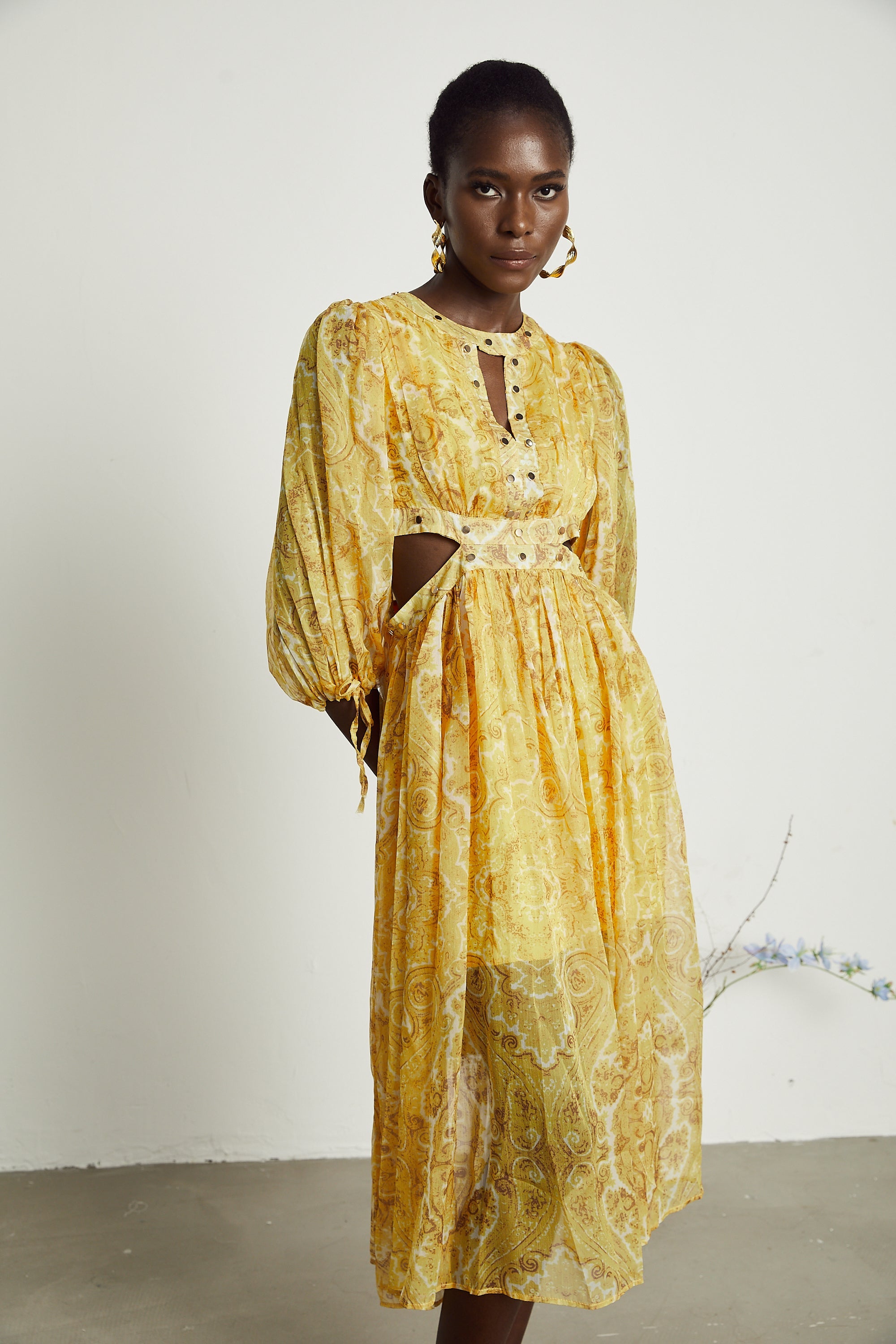 Nadine desen midi elbise