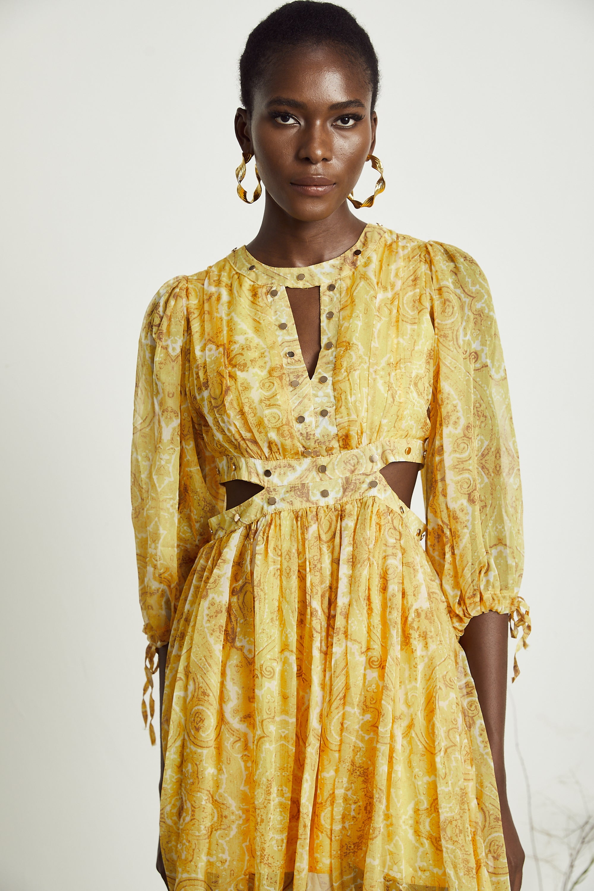 Nadine desen midi elbise